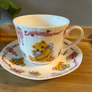 Vintage Roy Kirkham Teddies Bouquet Collection  teddy bear tea cup saucer